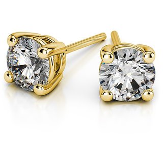                       Diamond earrings natural & original gemstone gold plated stud earring for women & girls                                              