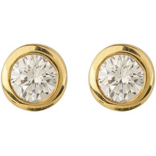 Ceylonmine Diamond stud earring natural & 100% original stone gold plated stud earrings for women & girls Ceylonmine Diamond stud earring natural & 100% original stone gold plated stud earrings for women & girls