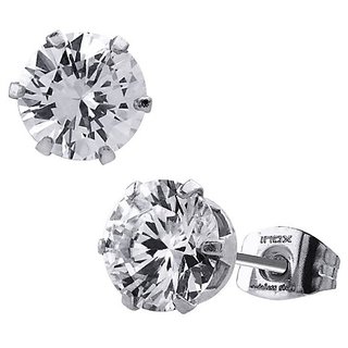                       diamond earrings natural & original gemstone silver american diamond stud earring by Ceylonmine                                              