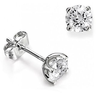                       Natural diamond earring precious & effective stud silver earring ( ameican Diamond ) by Ceylonmine                                              