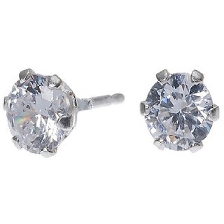                       Ceylonmine Diamond stud earring natural & 100% original stone silver stud earrings for women & girls                                              