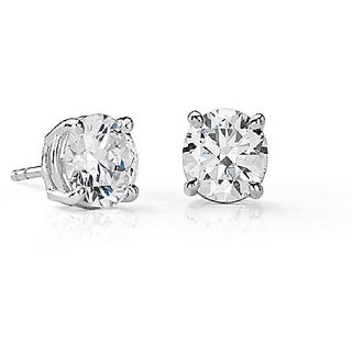                       Natural diamond earring precious & effective stud silver earring ( ameican Diamond ) by Ceylonmine                                              