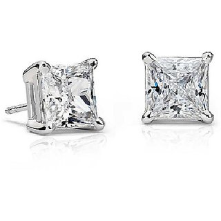                       Precious diamond stone earring original & natural american diamond stud earring silver for women & girls by Ceylonmine                                              