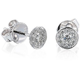                       Diamond stud earring natural  beautiful earrings silver for girls by Ceylonmine                                              