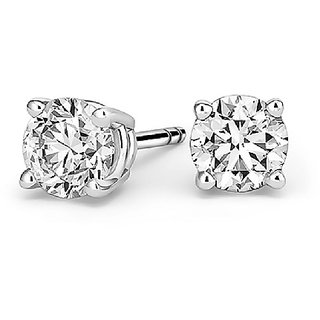                       Precious diamond stone earring original & natural american diamond stud earring silver for women & girls by Ceylonmine                                              