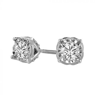                      Certified Diamond earrings natural & original precious silver stud earrings for fashion purpose                                              