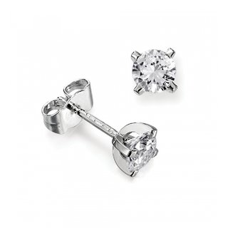                       Ceylonmine American diamond earrings original & natural stone silver stud earrings for women & girls                                              