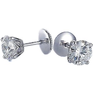                       Precious diamond stone earring original & natural american diamond stud earring silver for women & girls by Ceylonmine                                              