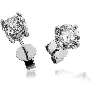                       Natural Diamond stud earring precious  beautiful stone earrings silver for women  girls                                              