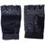 Fashion 7 Black Leather Gym Gloves - Free Size