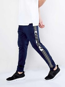 Blue Solid Track Pant For Men by Trendyz