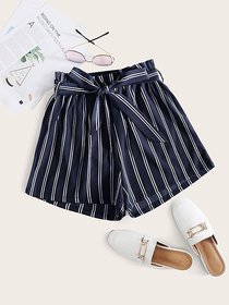 Vivient Women Blue Stripe Short