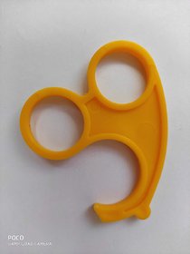 No Touch Contact Less Tool to Open Doors, Pick up Bags and Push Buttons (Yellow)
