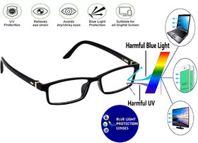 Hrinkar Rectangle Spectacle With Blue Ray Cut Lens Computer Glass For Online Class Studyfor Kids