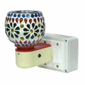 Ceramic Kapoor Dani/Aroma Oil Burner Cum Night Lamp(in-Built On/Off Button for Heating)Design On The Kapoordani May Vary