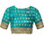 Kanieshka Fashions Silk Saree Firozi Green Xend with Broad Border Attached Blouse