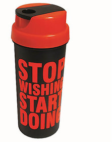 BPA Free Gym Protein Shaker Sipper Bottle, 700 ml Red  Black