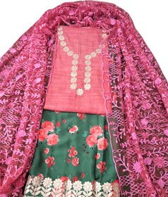 Aliya Fashion Mart Women Gota Patti Designer Dress Material Khadi Cotton  Pure Crepe Fabric Orange Color