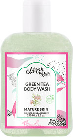 Mirah Belle - Green Tea Mature Skin Body Wash (250 ml) - For Anti-Aging, Wrinkles, Skin tightening, Sagging  Age-Spots.