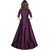 Eka Lifestyle Women's Silk Wine Cold Shoulder Gown