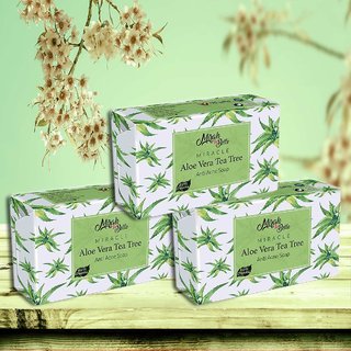 Mirah Belle - Tea Tree, Aloe Vera Soap Bar (125 g) Pack of 3 - Acne  Infection Prone, Dehydrated Skin.