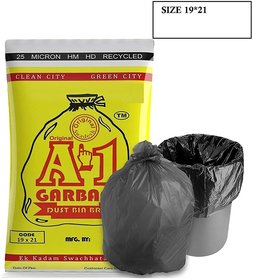 90ps Disposable Garbage Dustbin Black Bags Size - 19 X 21