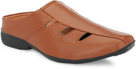 Mr cobbler Men's Tan daily Wear Sandals