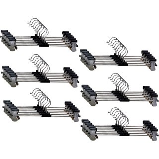 ABbuy 36 Pieces Stainless Steel Hangers with Adjustable Non Slip Clips and Chrome Swivel Hook