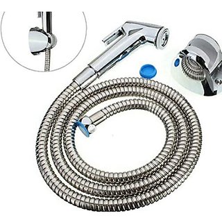 Logger Safari Abs Plastic Chrome Finished Health Faucet With Stainless Steel Tube And Pvc Holder (Silver)