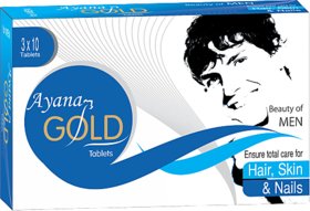 AYANA GOLD MEN - PACK of 3 STRIPS (30 TABLETS) MULTIVITAMIN, MULTIMINERAL WITH ANTI OXIDANTS