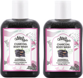 Mirah Belle - Activated Charcoal Body Wash (250 ml) Pack of 2 - Sulfate  Paraben Free - For Healing Acne, Pimples.