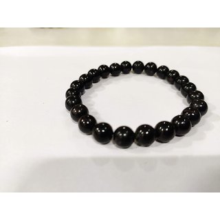 Shubh Sanket Vastu Crystal Black Onyx 8 mm Beads Bracelet 3 inches