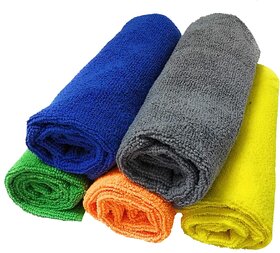 love4ride Pack Of 2 Multicolour Microfiber Washable Car Cleaning Cloth