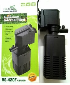 VENUS AQUA INTERNAL FILTER VS-420 F,  BLACK  Power Aquarium Filter  (Mechanical Filtration for Salt Water and Fresh W