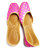TMN Pink-Golden  Stylish Ethnic Leather Juttis for Women