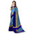 Saadhvi Light Blue Cotton Silk Striped Saree with Blouse