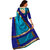 Saadhvi Light Blue Cotton Silk Striped Saree with Blouse