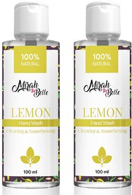 Mirah Belle - Natural Lemon Hand Wash 100ml Each (Pack of 2)