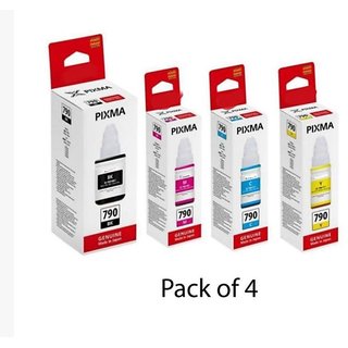Canon GI790 INK Bottle Multicolor Pack of 4 Ink bottle forUse  Pixma G1000, G2000, G3000