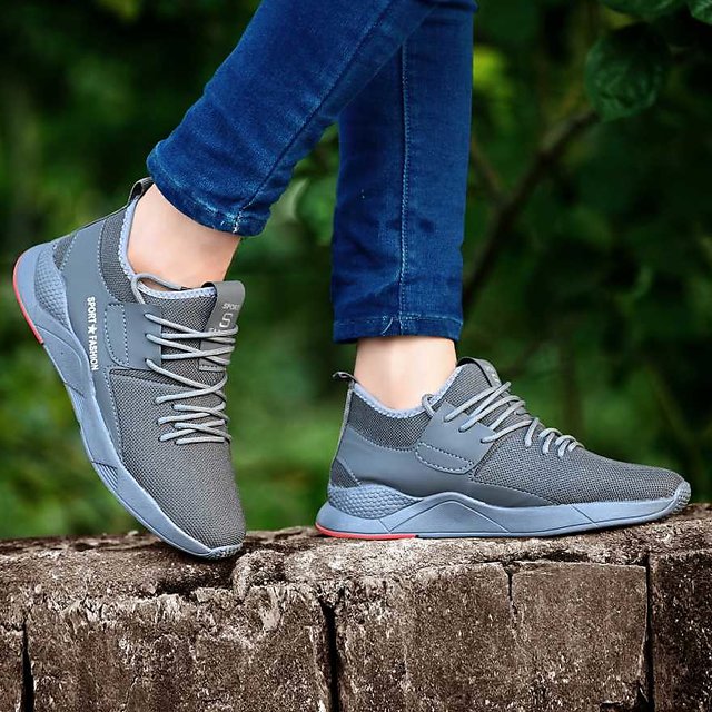 Gray Lace-up Smart Casual Shoe 