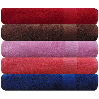 Akin Premium 500 GSM MultiColor Cotton Hand Towels Set Of 5