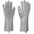 Alciono  Gray Dishwashing Gloves with Scrubber, Silicone Cleaning Reusable Scrub Gloves for Wash Dish,Kitchen Pack of 1