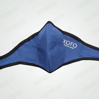 XORO Reusable Nose Mask with Activated Carbon Filter - CITY 'WITHOUT VALVE' GEAR N RIDE (COLOR-BLUE, SIZE-MEDIUM)