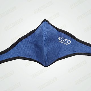 XORO Reusable Nose Mask with Activated Carbon Filter - CITY 'WITHOUT VALVE' GEAR N RIDE (COLOR-BLUE, SIZE-LARGE)