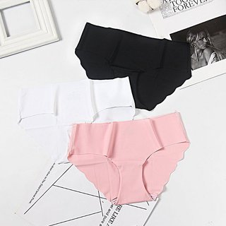 Buy Solid Ladies Women Seamless Panties Ice Silk Underwear Pack of