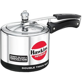 Hawkins Hevibase Inner Lid 3 L Aluminium Induction Bottom Silver Pressure Cooker