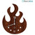Sketchfab Fire Shape D113 Without Glass Decorative Wooden Wall Clock Non Ticking Silent - BROWN