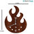 Sketchfab Fire Shape D113 Without Glass Decorative Wooden Wall Clock Non Ticking Silent - BROWN
