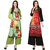 Saadhvi Green and Red Crepe Striped Pack of 2 Kurtas