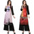 Saadhvi Pink and Red Crepe Striped Pack of 2 Kurtas